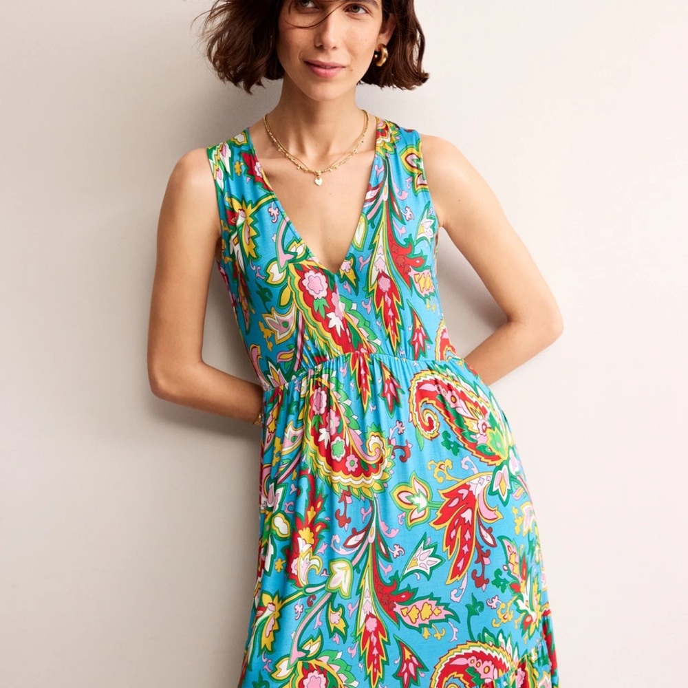NWOT! Boden Blue Paisley Maxi Dress, Size 6 - Picture 2 of 9